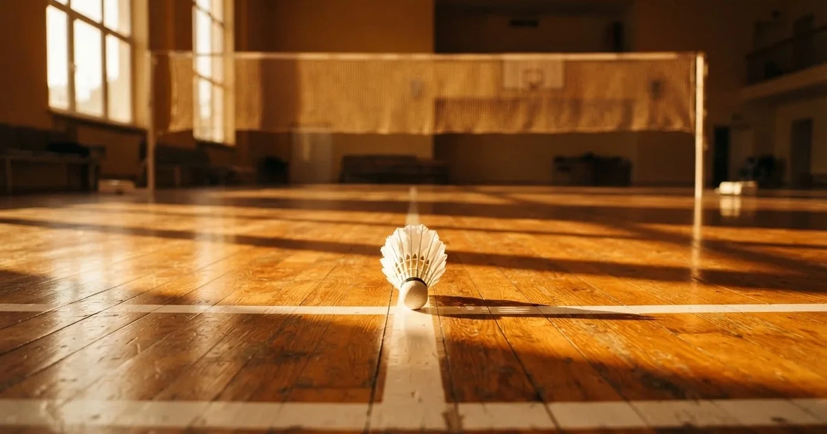 Un balón en el punto central de un campo de césped a la luz de la mañana